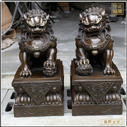 鑄銅宮門獅雕塑 鑄銅宮門獅雕塑