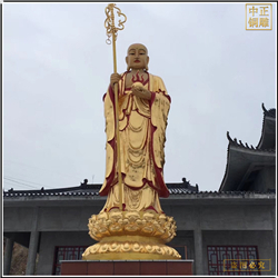 大型鎏金站像地藏王佛像 大型鎏金站像地藏王佛像