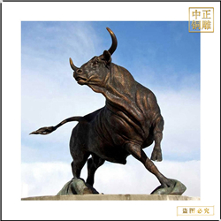 鑄銅關公 抬頭銅牛雕塑廠家