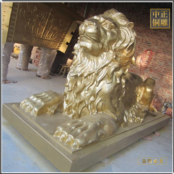 鑄銅關(guān)公 金色銅獅子雕塑廠家
