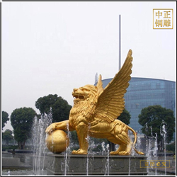 噴泉銅獅子圖片 噴泉銅獅子圖片