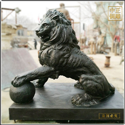 獅子踩繡球雕塑 獅子踩繡球雕塑
