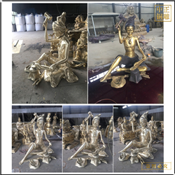 鑄銅關公 古代坐像打鐵雕塑