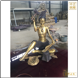 鑄銅關公 打鐵古代人物銅雕塑