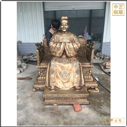 鑄銅關公 貼金大型人物雕塑