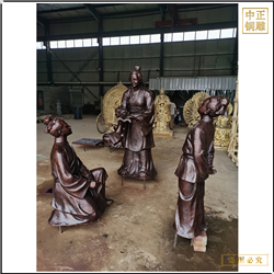 鑄銅關公 古代一家三口人物銅雕塑