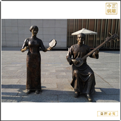 鑄銅關公 現(xiàn)代街頭小品人物景觀雕塑