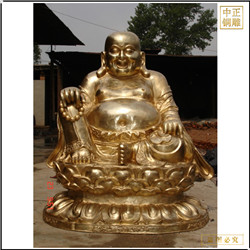 鑄銅關(guān)公 貼金彩繪彌勒佛佛像