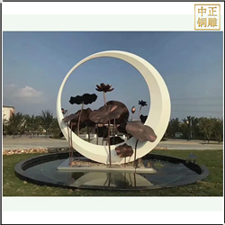 小區(qū)荷花景觀雕塑 小區(qū)荷花景觀雕塑