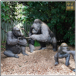 動物園大猩猩銅雕塑 動物園大猩猩銅雕塑