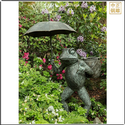 鑄銅關(guān)公 青蛙打傘園林景觀雕塑