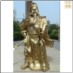 鑄銅關公 持刀關公銅雕塑