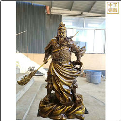 大型刀尖朝下關公雕塑 大型刀尖朝下關公雕塑