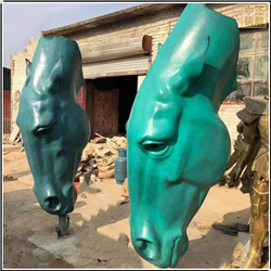 鑄銅關(guān)公 大型廣場景觀青銅馬頭雕塑