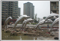 不銹鋼海豚雕塑圖片 不銹鋼海豚雕塑圖片